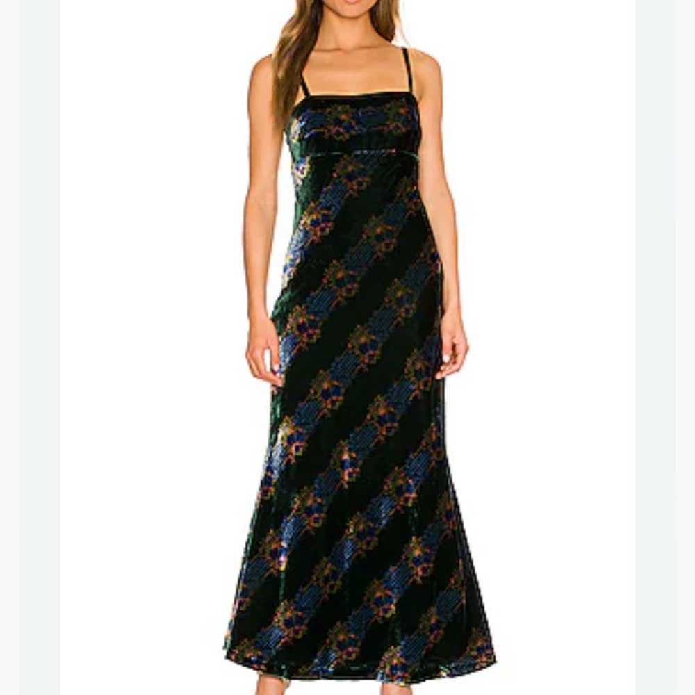 Free People Juliet Velvet Printed Maxi Dress